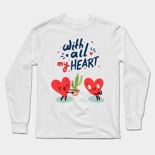 Cute hearts. Friendship concept Long Sleeve T-Shirt